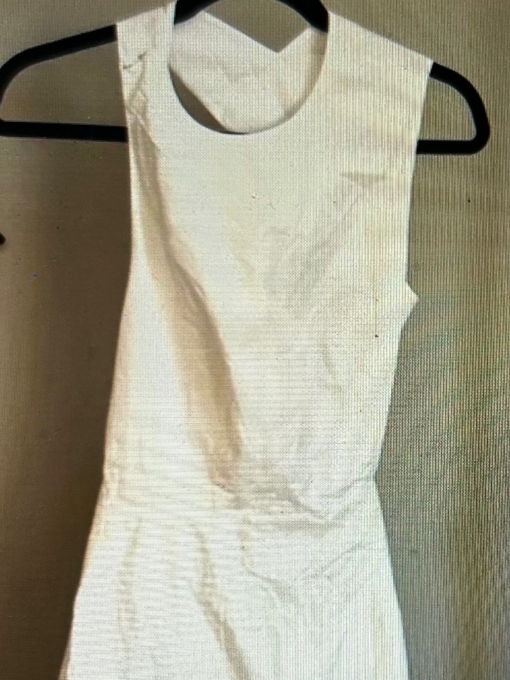 D103 NWT Commense White Line Asymmetrical Backless Linen Dress Small